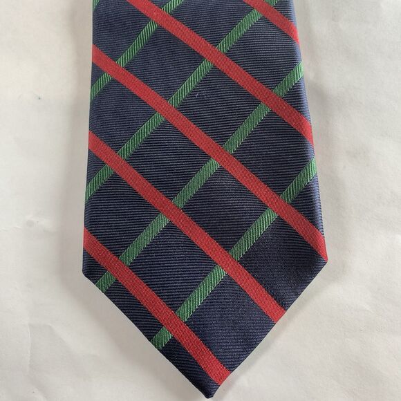 Robert Jensen Red Blue Green Silk Neck Tie Made In Italy Hand Sewn Diamond - Picture 1 of 8